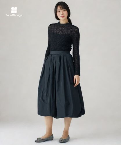 ストレッチレースモックネック プルオーバー|ANAYI OFFICIAL ONLINE