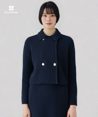 セットアップ対応商品】スーパージロン襟付き カーディガン|ANAYI