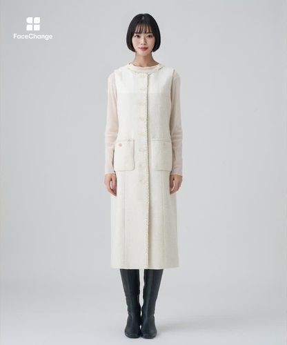 セットアップ対応商品】ラメスラブツイードジレワンピース|ANAYI