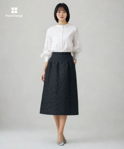 ドットジャガードヨークギャザーフレアスカート|ANAYI OFFICIAL ONLINE