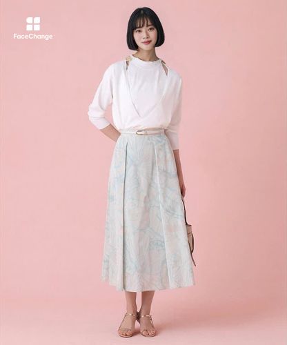 バタフライプリントタック スカート|ANAYI OFFICIAL ONLINE STORE