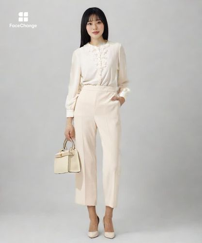 ANAYI 2025フラワーモチーフ長袖ブラウスジョーゼット36 trim_ofany_item2cafa5229cd311e