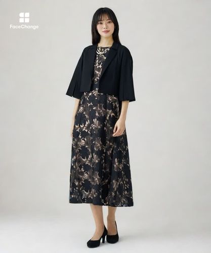 フラワーエンブロイダリーフレア ワンピース|ANAYI OFFICIAL ONLINE