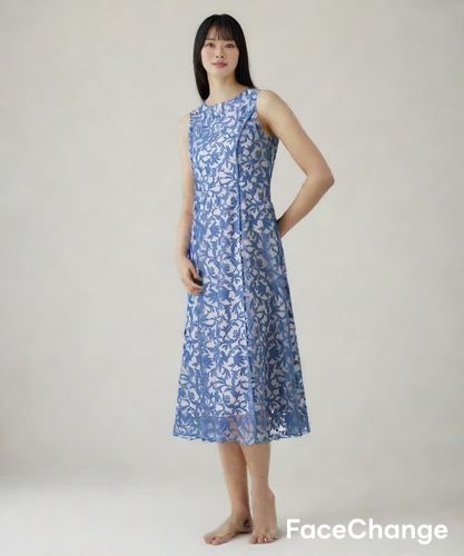 リーフフラワーチュールVネック ワンピース|ANAYI OFFICIAL ONLINE