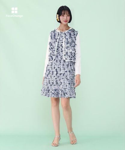 ネイビーリボンツイード カーディガン|ANAYI OFFICIAL ONLINE STORE