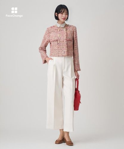 セットアップ対応商品】カラーミックスツイードショートジャケット