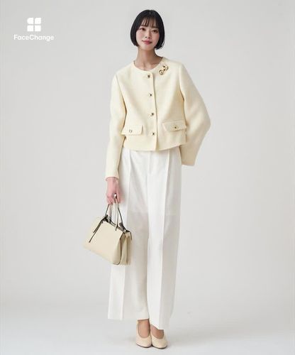 セットアップ対応商品】ウールプリペラノーカラージャケット|ANAYI