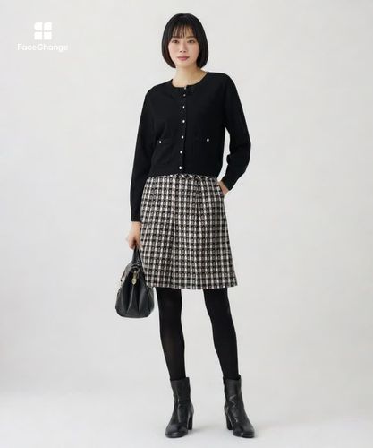 セットアップ対応商品】ツイーディージャガードキュロットパンツ|ANAYI