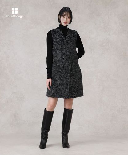 セットアップ対応商品】ラメファンシーツイードジレ ワンピース|ANAYI