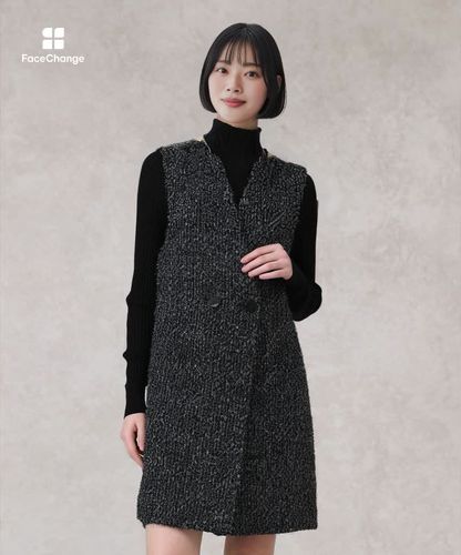 セットアップ対応商品】ラメファンシーツイードジレ ワンピース|ANAYI