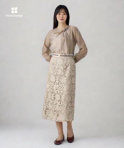 レザーフラワーエンブロイダリー スカート|ANAYI OFFICIAL ONLINE