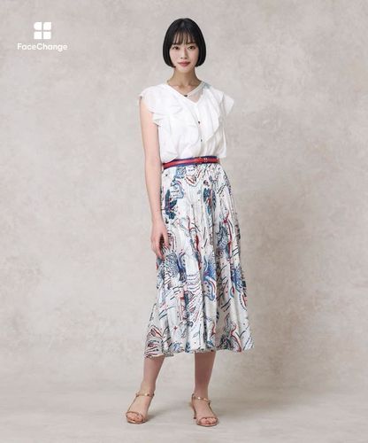 ボタニカルペイズリープリーツスカート|ANAYI OFFICIAL ONLINE STORE