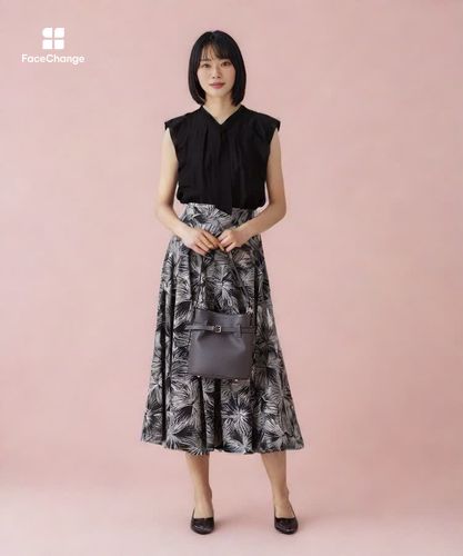 ブラッシュフラワープリントフレア スカート|ANAYI OFFICIAL ONLINE