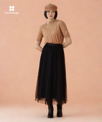 ドットチュールプリーツ スカート|ANAYI OFFICIAL ONLINE STORE