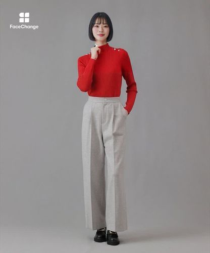 グレンチェックワイドタックパンツ|ANAYI OFFICIAL ONLINE STORE