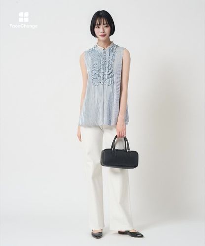 タイプライターノースリフリル ブラウス|ANAYI OFFICIAL ONLINE STORE