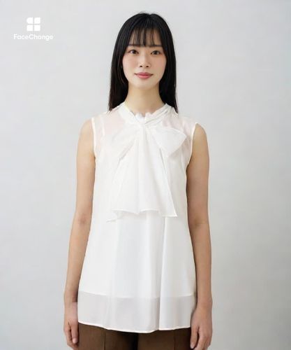 ソフトオーガンジーリボンボウタイ ブラウス|ANAYI OFFICIAL ONLINE 