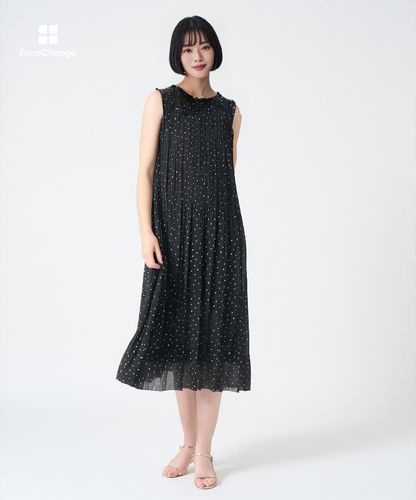 ソフトジャージドットプリーツワンピース|ANAYI OFFICIAL ONLINE STORE