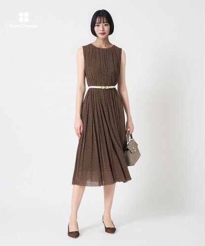 ソフトジャージドットプリーツワンピース|ANAYI OFFICIAL ONLINE STORE