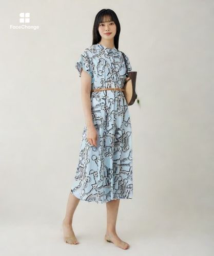マリンチェーンプリントポケット ワンピース|ANAYI OFFICIAL ONLINE