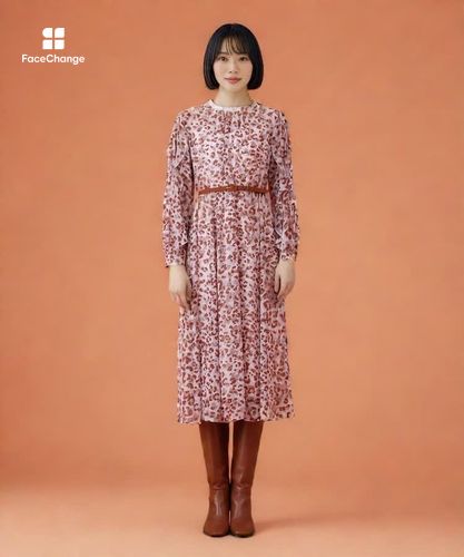 レオパードプリントフリルスリーブワンピース|ANAYI OFFICIAL ONLINE