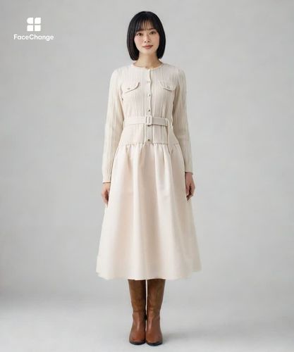 【新品タグ付き】ANAYI グログランコンビベルト付き ワンピース グログランコンビベルト付き ワンピース|ANAYI OFFICIAL ONLINE STORE