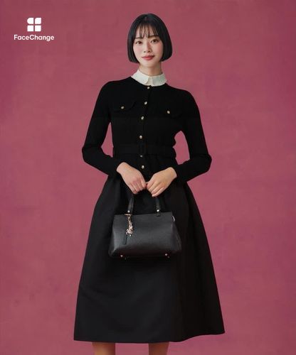 グログランコンビベルト付き ワンピース|ANAYI OFFICIAL ONLINE STORE