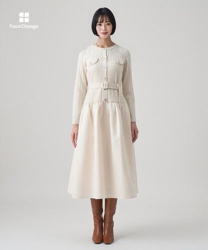 グログランコンビベルト付き ワンピース|ANAYI OFFICIAL ONLINE STORE