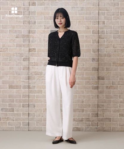 シークインペーパーヤーン カーディガン|ANAYI OFFICIAL ONLINE STORE