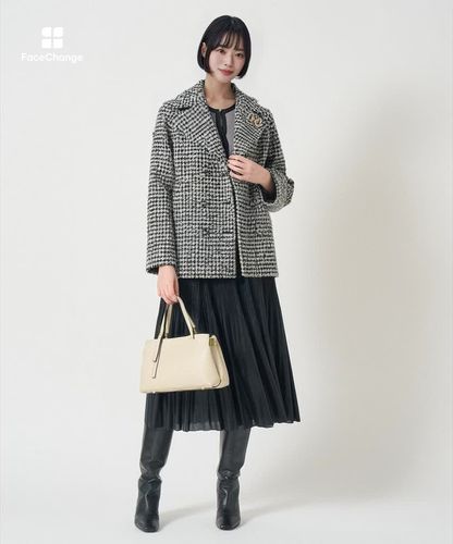 F20. ANAYI【現行タグ/近年モデル：20aw◆ボアコート】カーリーウール ウールブークレポケットロング カーディガン|ANAYI OFFICIAL ONLINE