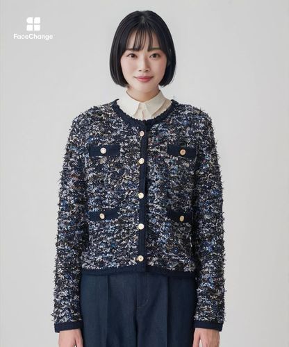 メランジュツイード カーディガン|ANAYI OFFICIAL ONLINE STORE