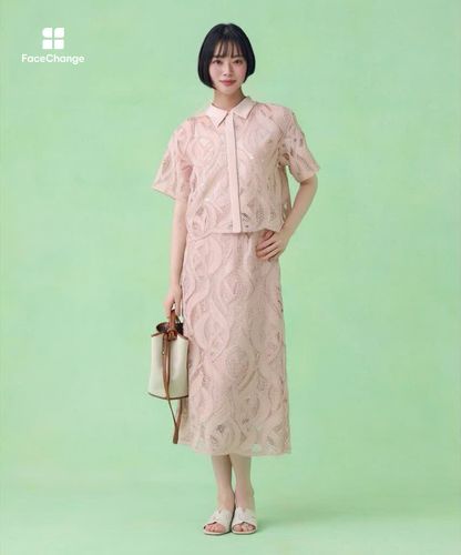 リーフコード刺繍半袖 ブラウス〈セットアップ対応商品〉|ANAYI