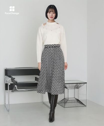 メーレプリントタックフレア スカート〈セットアップ対応商品〉|ANAYI