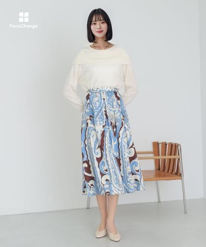 ペイズリープリントタック スカート|ANAYI OFFICIAL ONLINE STORE