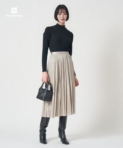 セミシャイニーラメプリーツ スカート|ANAYI OFFICIAL ONLINE STORE