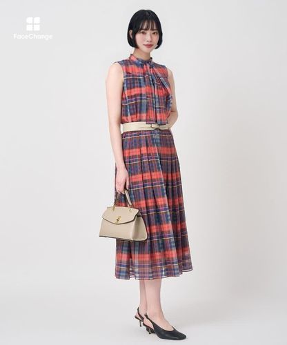 シルクコンシアーチェックフレアスカート|ANAYI OFFICIAL ONLINE STORE