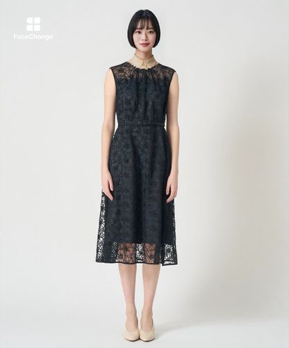 【ANAYI 】刺繍入りワンピース サイズ38 ANAYI（アナイ） ワンピース フラワー刺繍Aラインワンピース