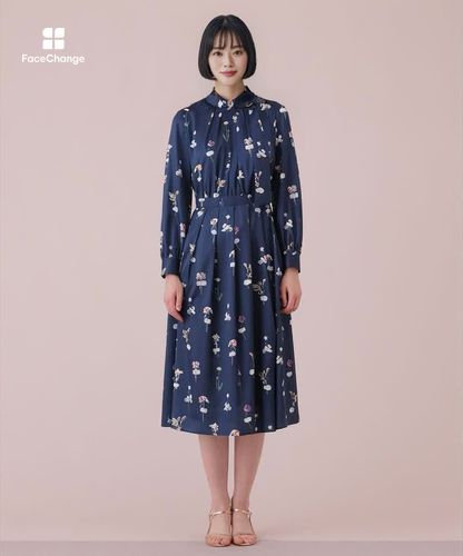 Glenn Martens  プリントサテンワンピース 32 グレンマーティンス サテンワンピース H&Mコラボ GLENN MARTENS - メルカリ