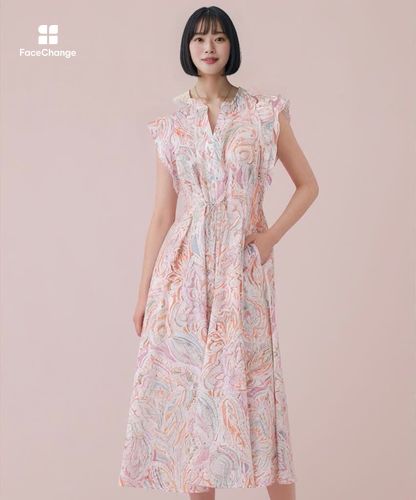 ペイントペイズリープリントフレア ワンピース|ANAYI OFFICIAL ONLINE