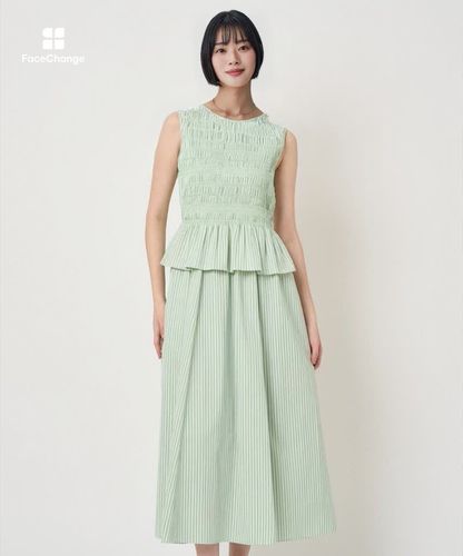 カラーストライプスモッキング ワンピース|ANAYI OFFICIAL ONLINE