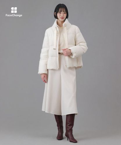 美品　ANAYI　ツイード生地　ダウンコート　ミドル丈　比翼仕立て　36 ラティスツイードダウンコート|ANAYI OFFICIAL ONLINE STORE｜アナイ