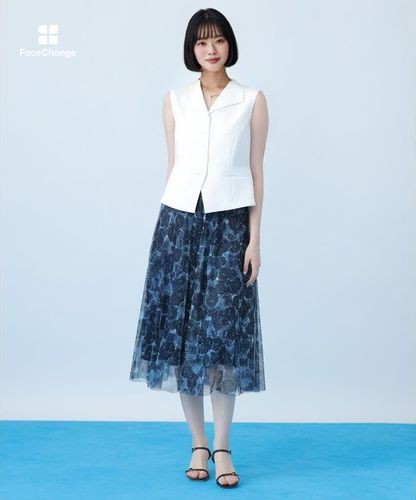 ドライスラブ衿付きジレ〈セットアップ対応商品〉|ANAYI OFFICIAL