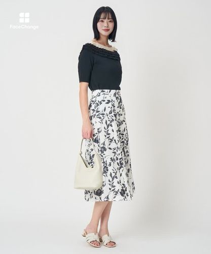 コットン刺繍プリントフレア スカート|ANAYI OFFICIAL ONLINE STORE