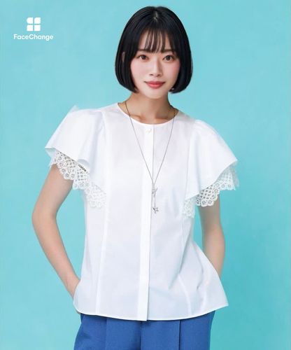 コットンポリブロードレース袖ブラウス|ANAYI OFFICIAL ONLINE STORE