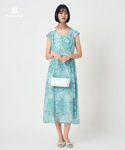 美品⭐️アナイノースリーブワンピース カレイドミラープリントノースリーブ ワンピース|ANAYI OFFICIAL