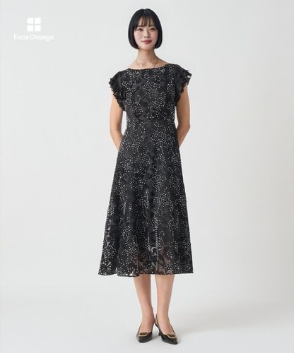 オパール刺繍ラッフルスリーブ ワンピース|ANAYI OFFICIAL ONLINE