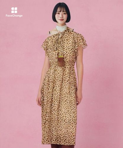 レオパードプリントギャザータイワンピース|ANAYI OFFICIAL ONLINE