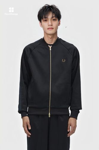 Black Watch Tartan Taped Track Jacket(M 102：BLACK): | FRED PERRY