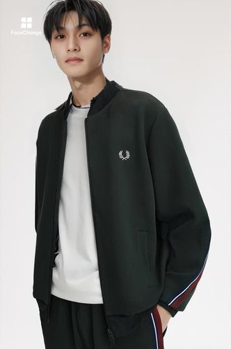 Stripe Tape Pique Track Jacket(S Q20：NIGHT GREEN): | FRED PERRY