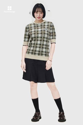 Tartan Knitted T-Shirt(10 560：ECRU): | FRED PERRY JAPAN